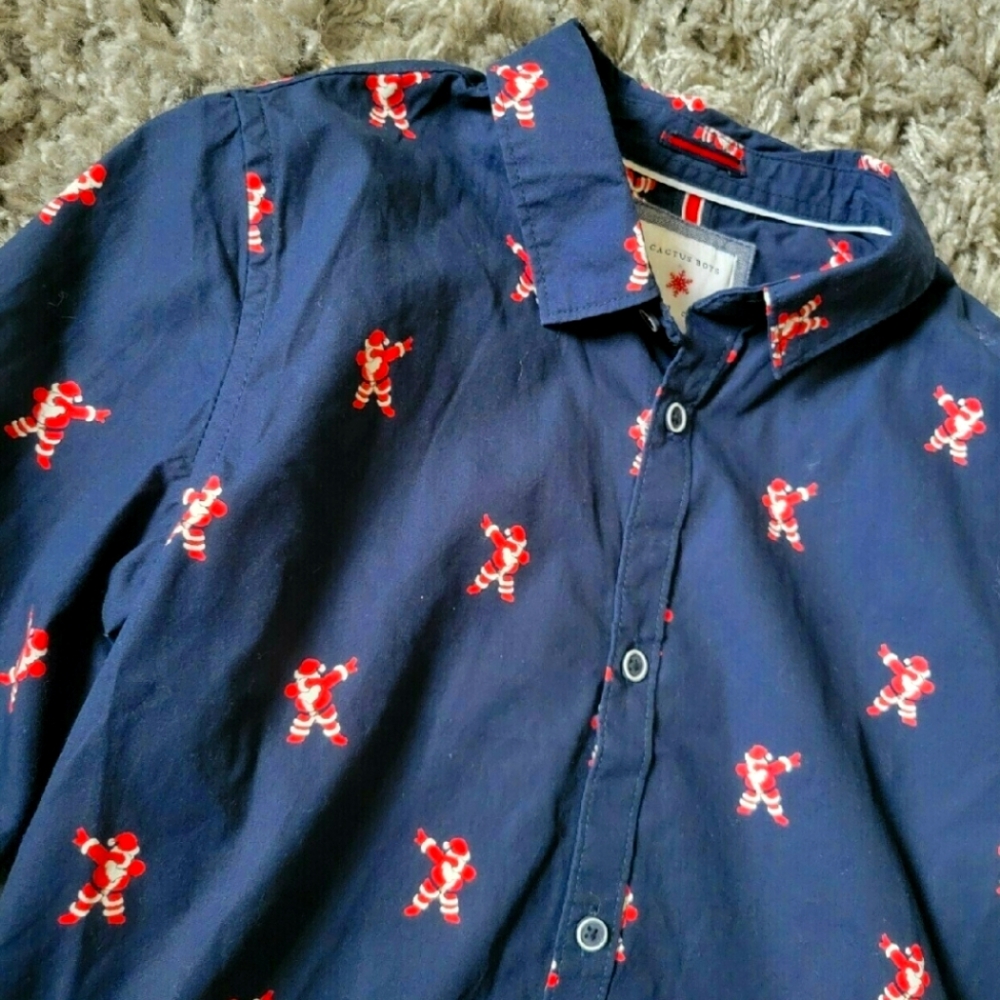 3/$12 Dab Santa Holiday Button Down